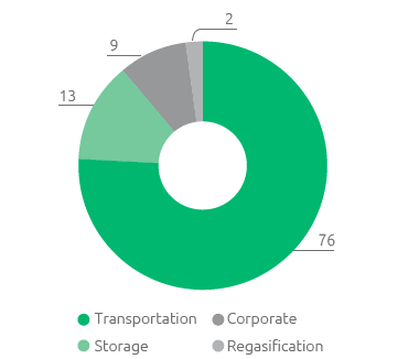 Procurement by business segment (pie chart)