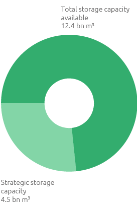 Total storage capacity (pie chart)
