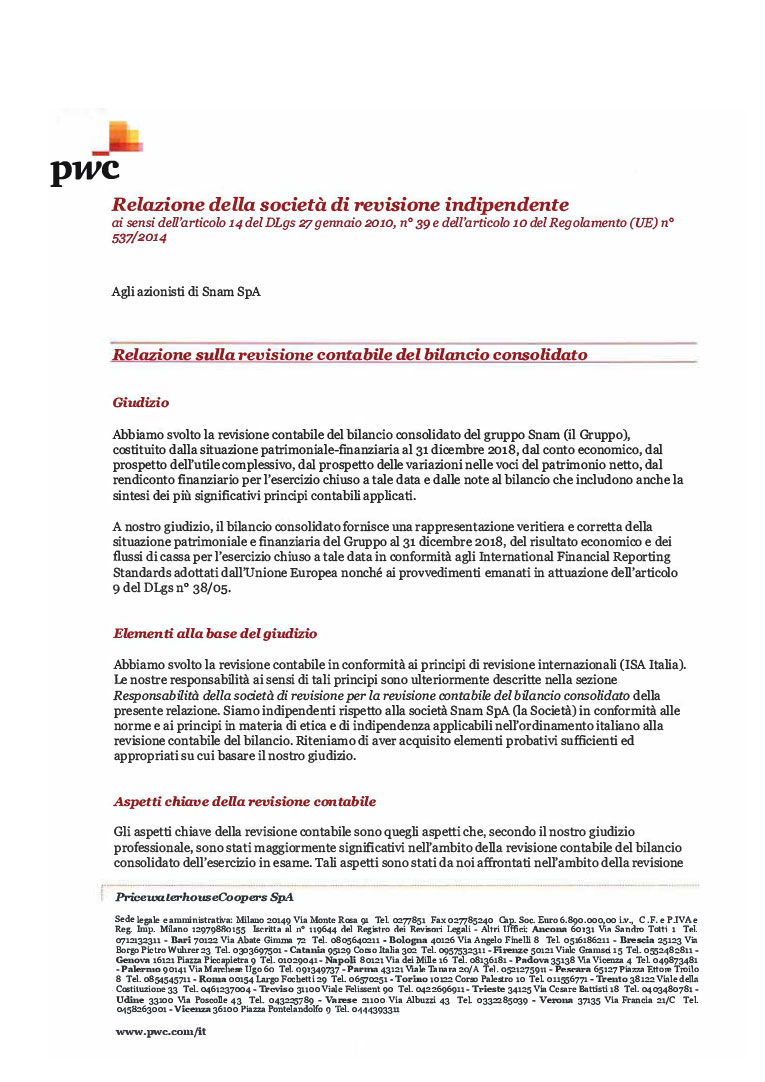 Relazione della Società di revisione (page)