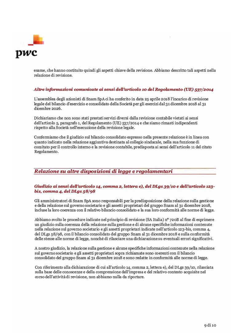 Relazione della Società di revisione (page)