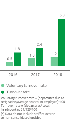 Turnover rate (%) (Bar chart)