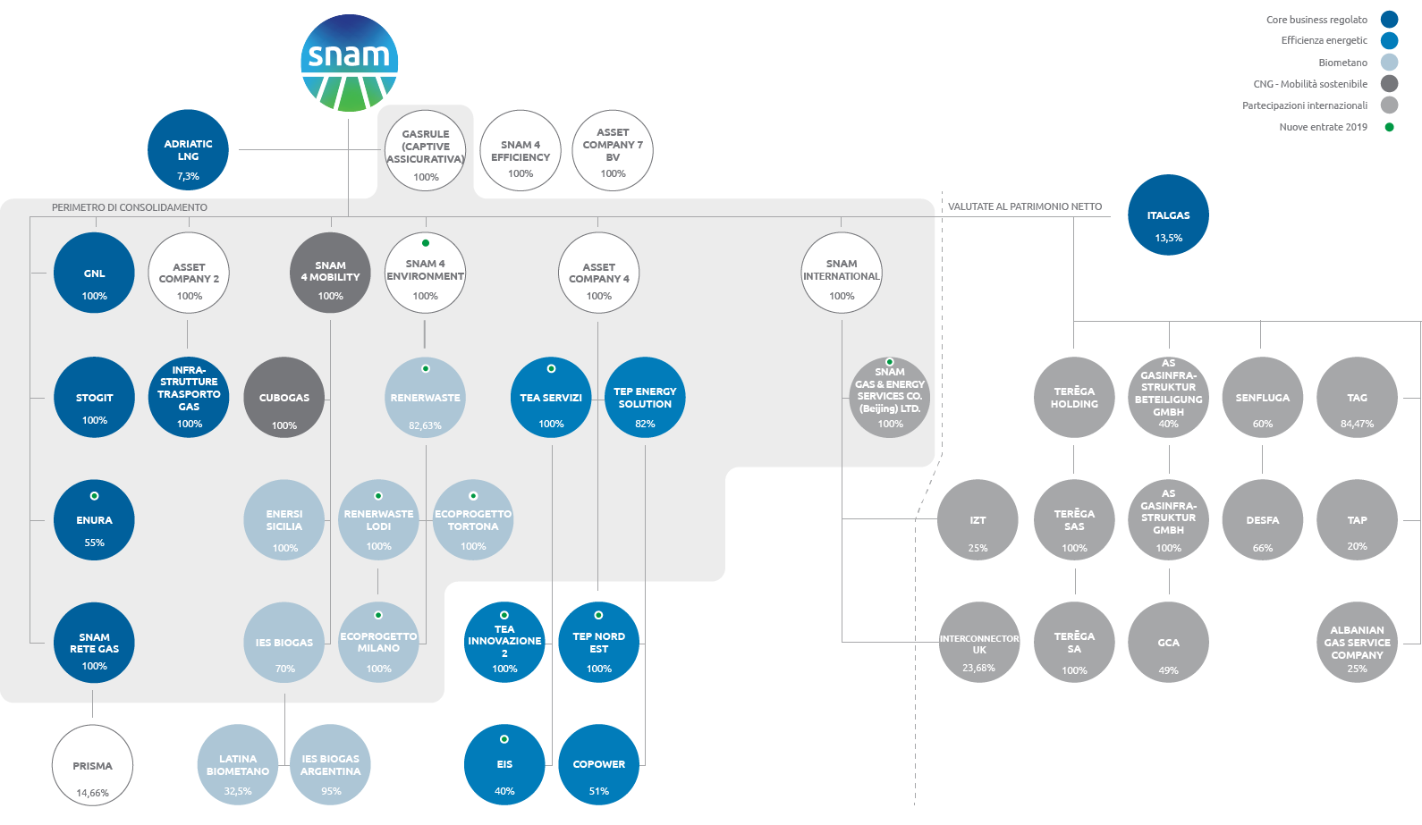 Structure of the Group at 31 December 2019 (graphic)
