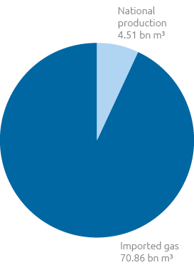 Gas injected in the national network (graphic)