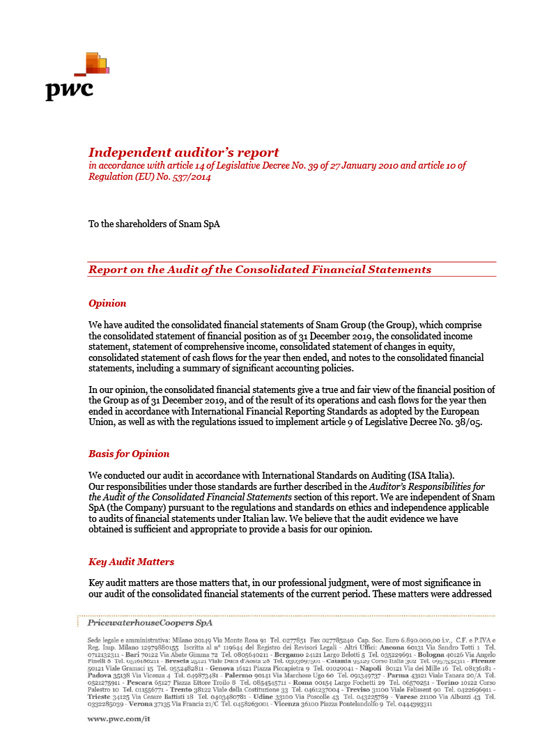 Independent auditors’ report (page)