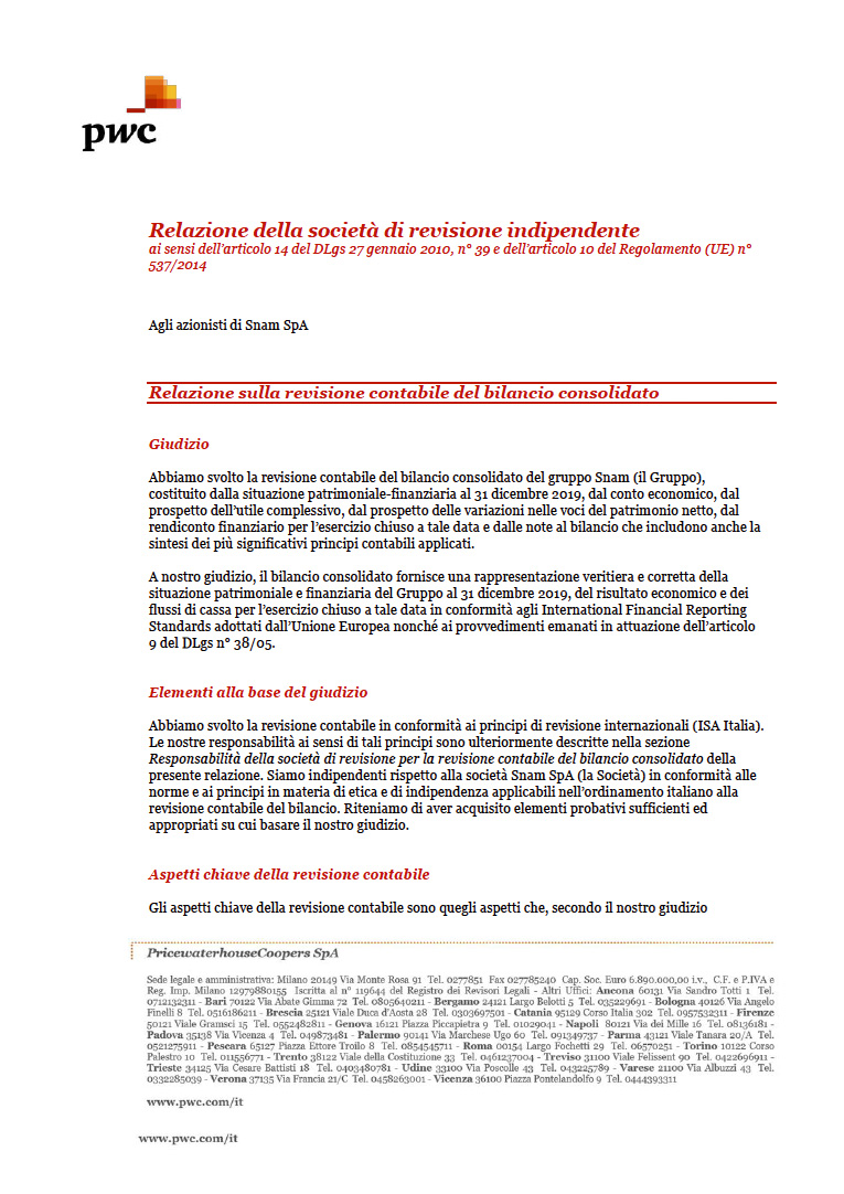 Relazione della Società di revisione (page)
