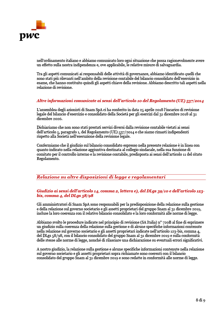 Relazione della Società di revisione (page)