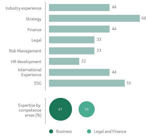 Directors’ expertise (%) (Bar chart)